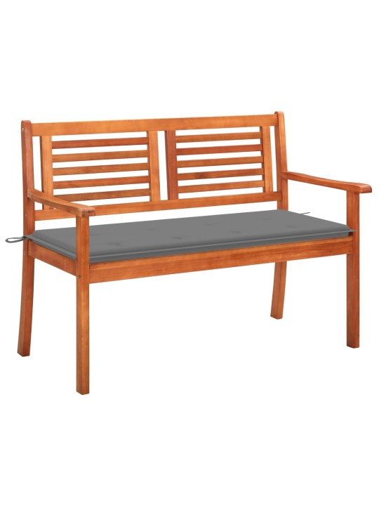 Divvietīgs dārza sols ar matraci, 120 cm, eikalipta masīvkoks