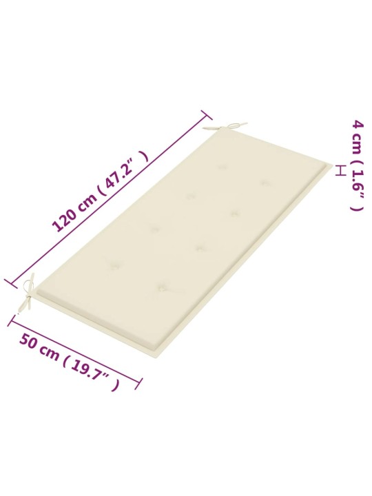 Divvietīgs dārza sols ar matraci, 120 cm, eikalipta masīvkoks