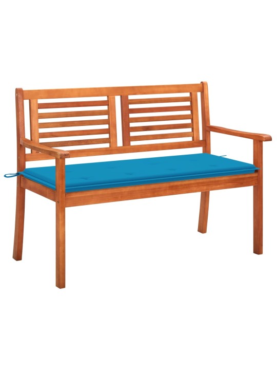 Divvietīgs dārza sols ar matraci, 120 cm, eikalipta masīvkoks