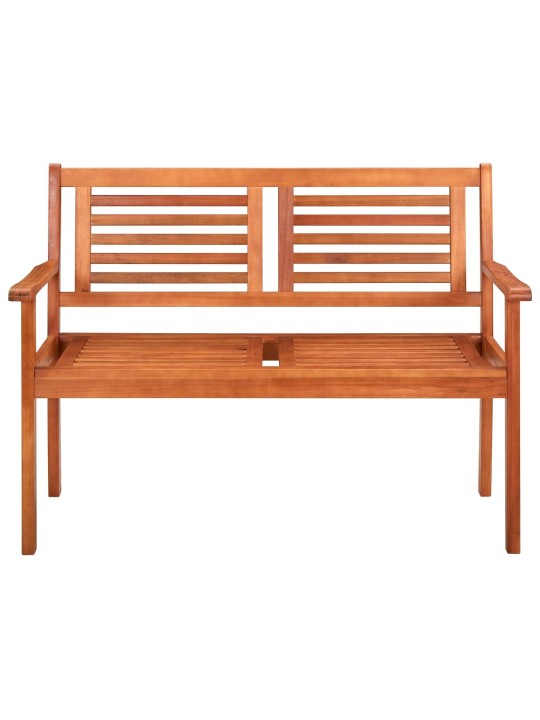 Divvietīgs dārza sols ar matraci, 120 cm, eikalipta masīvkoks