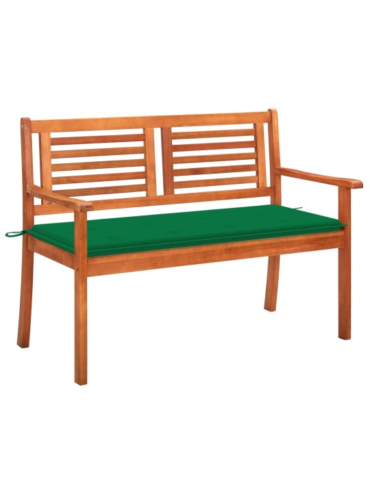 Divvietīgs dārza sols ar matraci, 120 cm, eikalipta masīvkoks