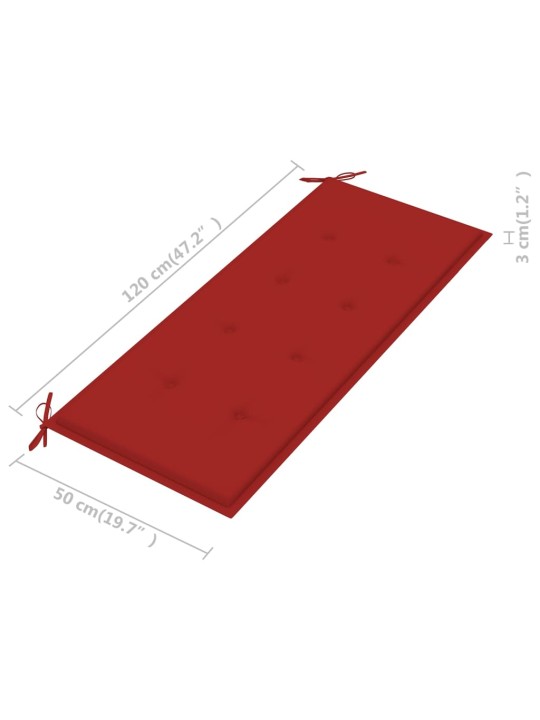 Divvietīgs dārza sols ar matraci, 120 cm, eikalipta masīvkoks