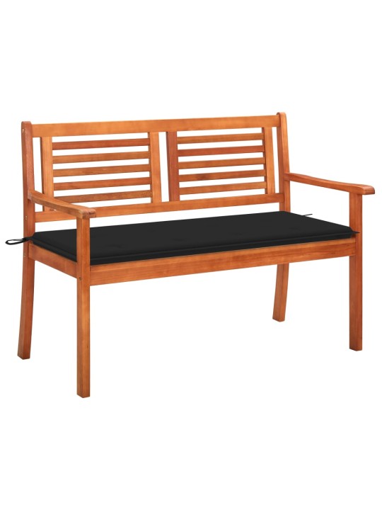 Divvietīgs dārza sols ar matraci, 120 cm, eikalipta masīvkoks