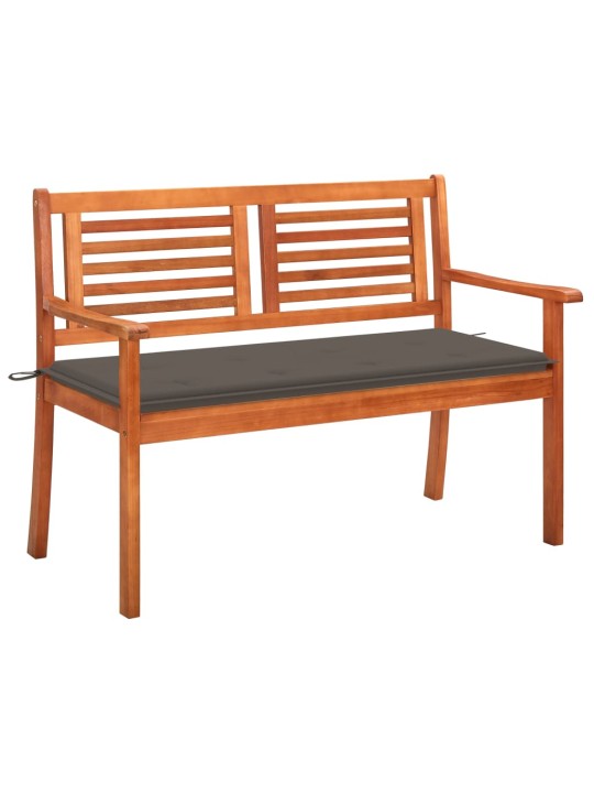Divvietīgs dārza sols ar matraci, 120 cm, eikalipta masīvkoks