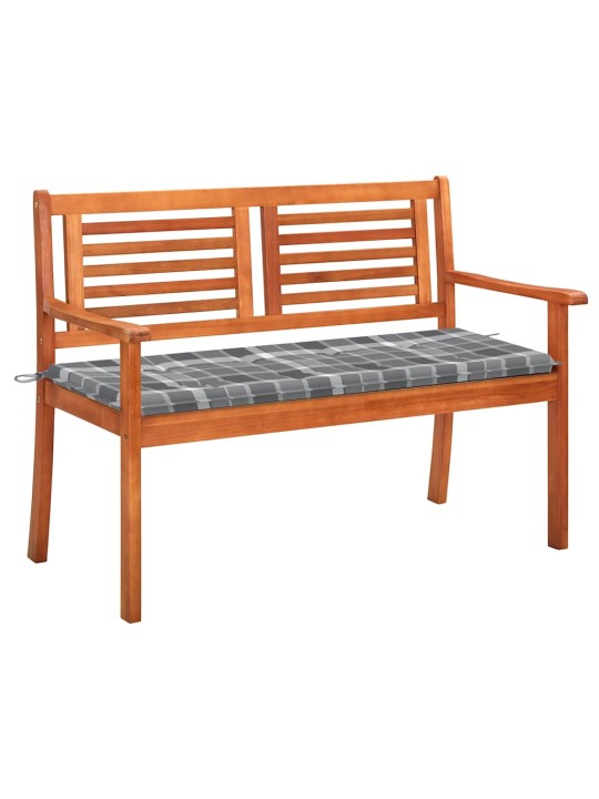 Divvietīgs dārza sols ar matraci, 120 cm, eikalipta masīvkoks