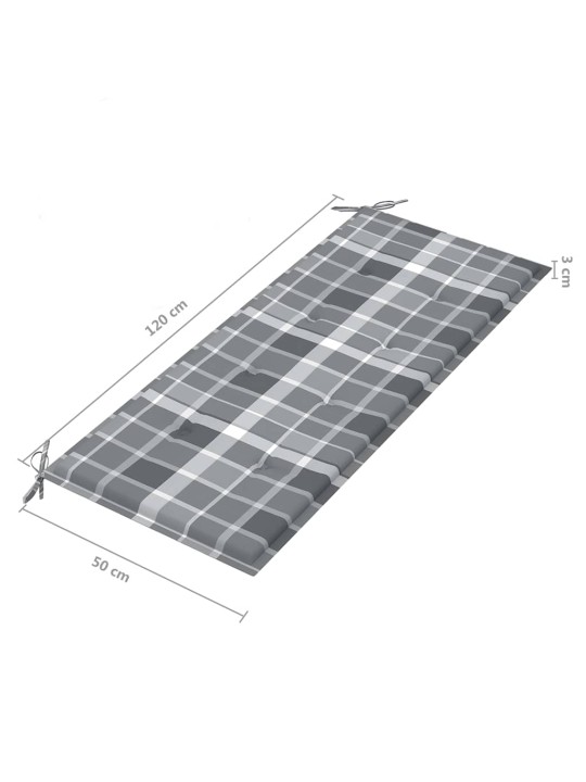 Divvietīgs dārza sols ar matraci, 120 cm, eikalipta masīvkoks