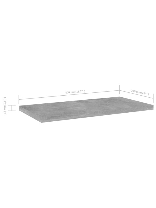 Plauktu dēļi, 4 gab., betonpelēki 40x20x1,5cm inženierijas koks