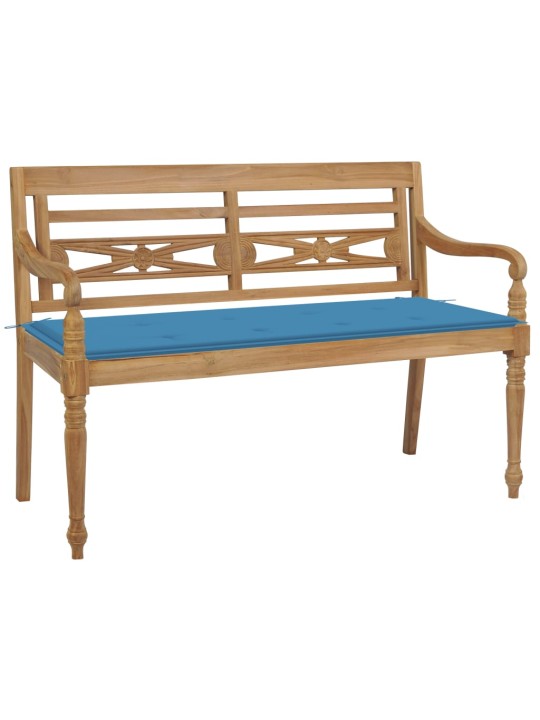 Sols ar zilu matraci, 120 cm, masīvs tīkkoks