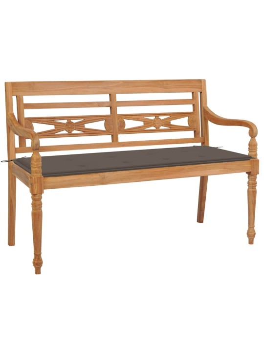 Sols ar pelēkbrūnu matraci, 120 cm, masīvs tīkkoks
