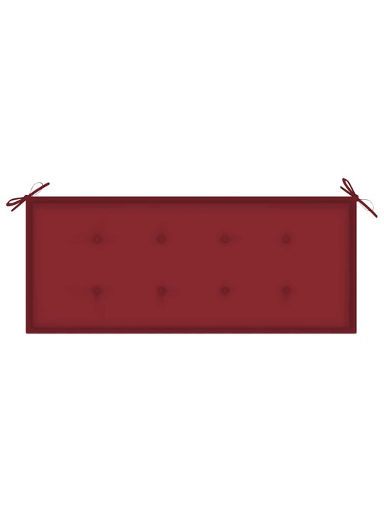Sols ar vīnsarkanu matraci, 120 cm, masīvs tīkkoks