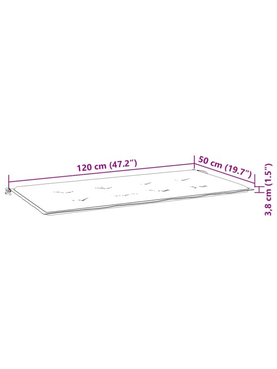 Sols ar vīnsarkanu matraci, 120 cm, masīvs tīkkoks