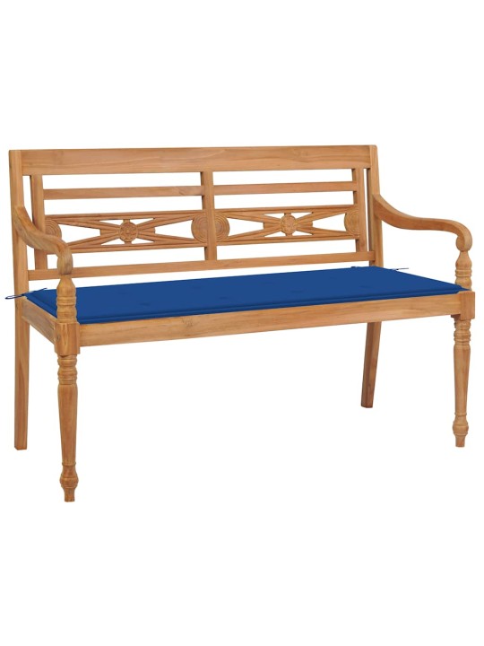 Sols ar koši zilu matraci, 120 cm, masīvs tīkkoks