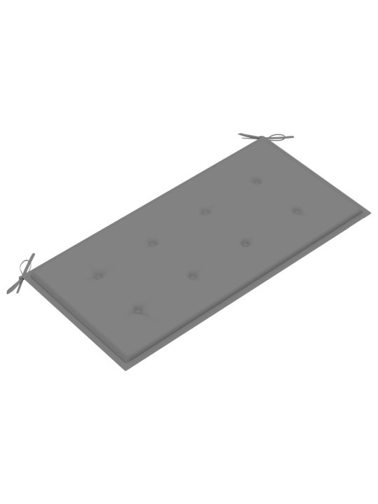 Dārza sols ar pelēku matraci, 112 cm, masīvs tīkkoks
