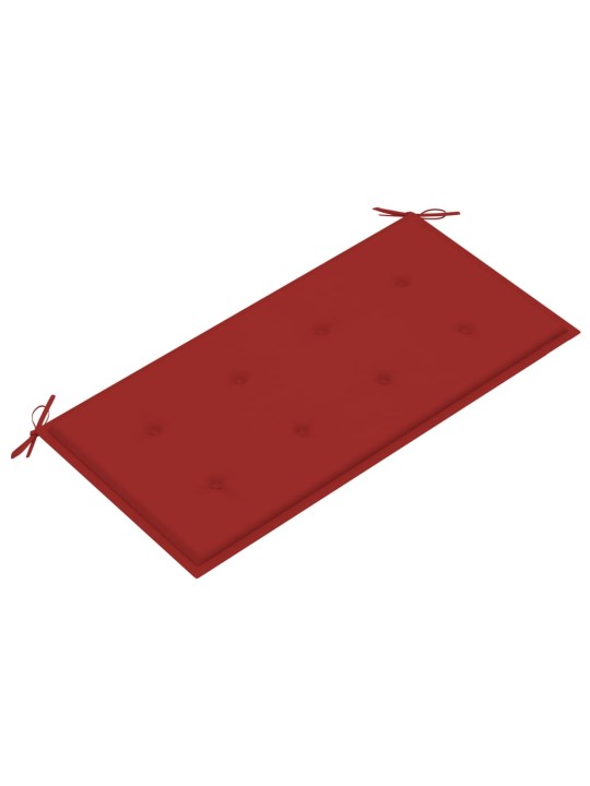Dārza sols ar sarkanu matraci, 112 cm, masīvs tīkkoks