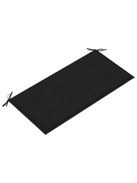 Dārza sols ar melnu matraci, 112 cm, masīvs tīkkoks