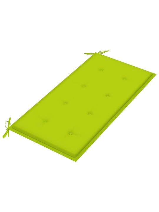 Dārza sols ar spilgti zaļu matraci, 112 cm, masīvs tīkkoks