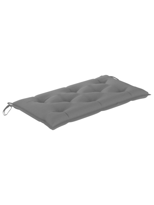 Dārza sols ar pelēku matraci, 112 cm, masīvs tīkkoks