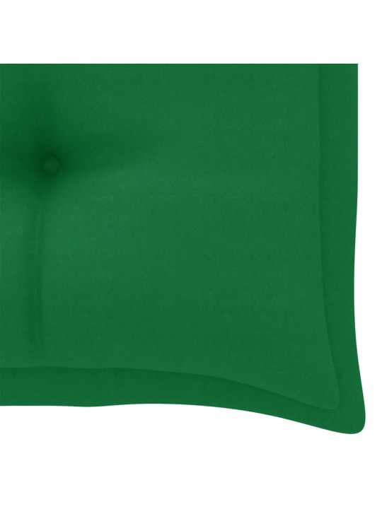 Dārza sols ar zaļu matraci, 112 cm, masīvs tīkkoks