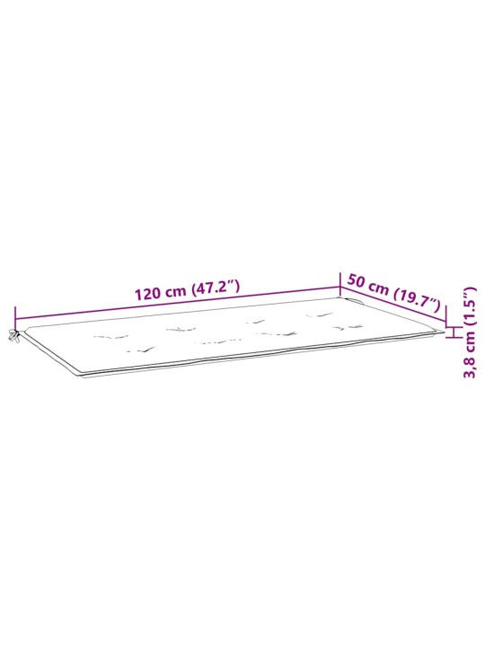 Dārza sols ar matraci, 128,5 cm, masīvs tīkkoks