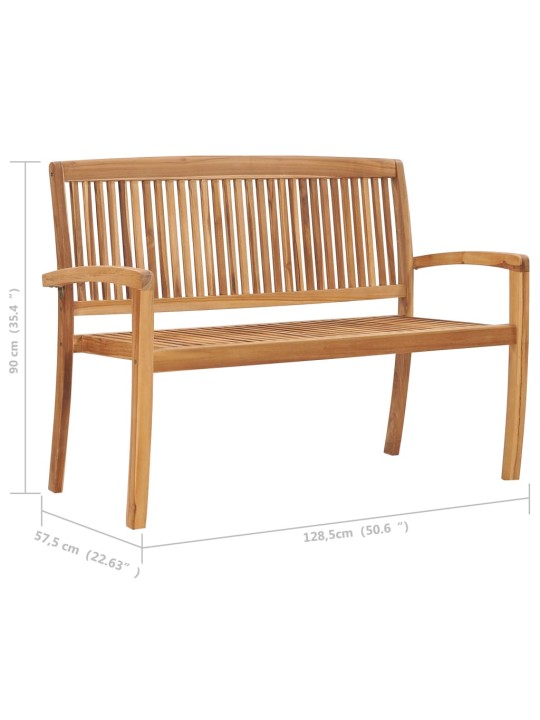 Dārza sols ar matraci, 128,5 cm, masīvs tīkkoks