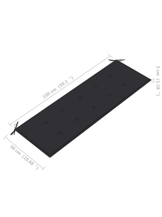 Dārza sols ar matraci, 159 cm, masīvs tīkkoks