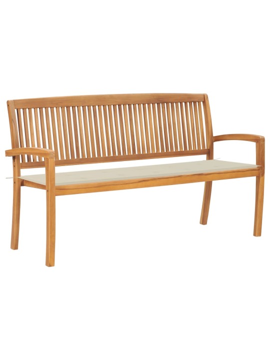 Dārza sols ar matraci, 159 cm, masīvs tīkkoks