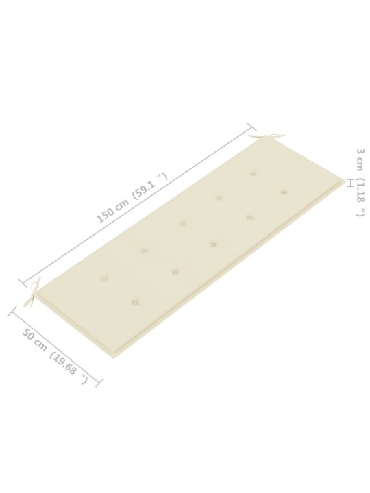 Dārza sols ar matraci, 159 cm, masīvs tīkkoks
