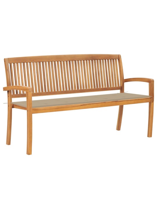Dārza sols ar matraci, 159 cm, masīvs tīkkoks