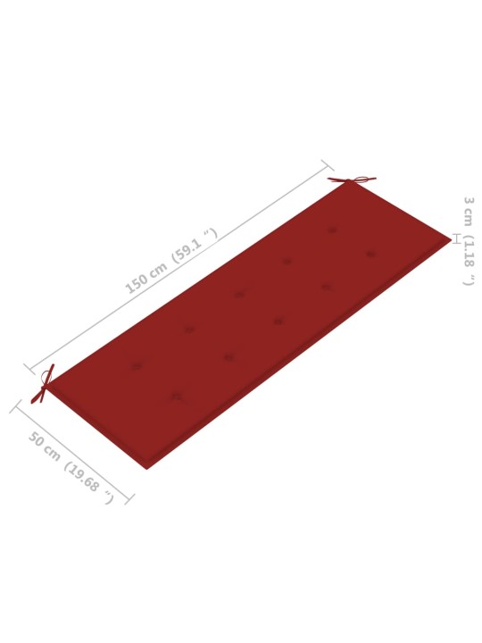 Dārza sols ar matraci, 159 cm, masīvs tīkkoks