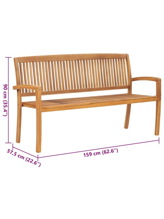 Dārza sols ar matraci, 159 cm, masīvs tīkkoks