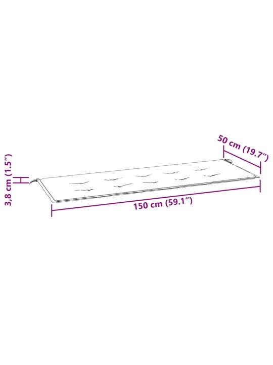 Dārza sols ar matraci, 159 cm, masīvs tīkkoks