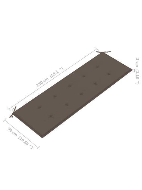 Dārza sols ar matraci, 159 cm, masīvs tīkkoks