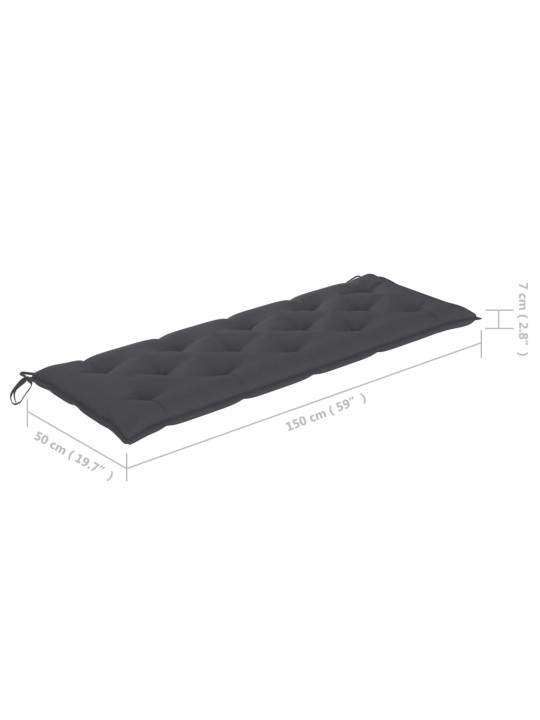 Dārza sols ar matraci, 159 cm, masīvs tīkkoks