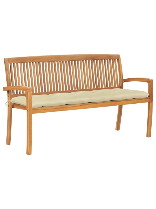 Dārza sols ar matraci, 159 cm, masīvs tīkkoks