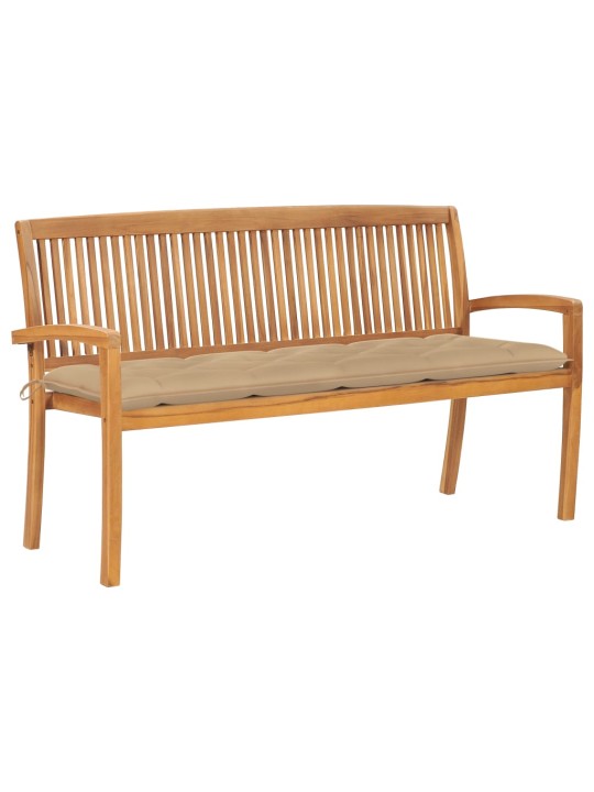 Dārza sols ar matraci, 159 cm, masīvs tīkkoks