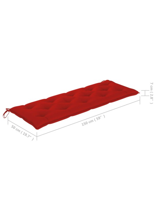 Dārza sols ar matraci, 159 cm, masīvs tīkkoks