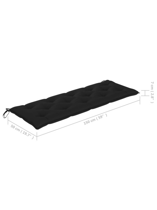 Dārza sols ar matraci, 159 cm, masīvs tīkkoks