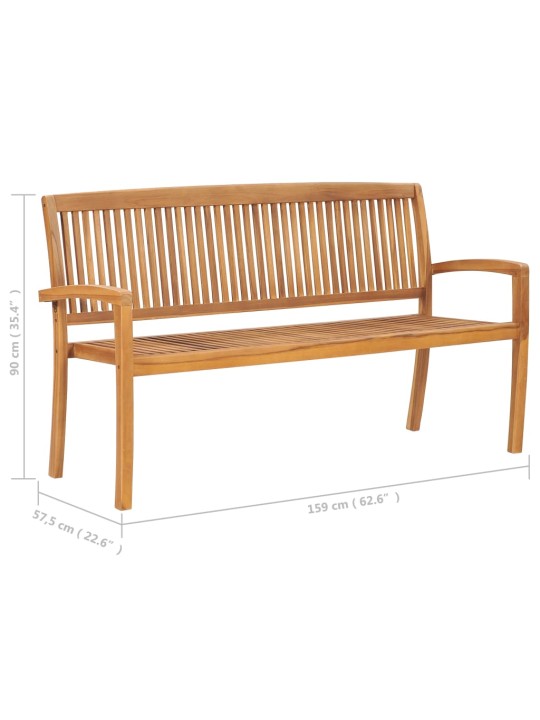 Dārza sols ar matraci, 159 cm, masīvs tīkkoks