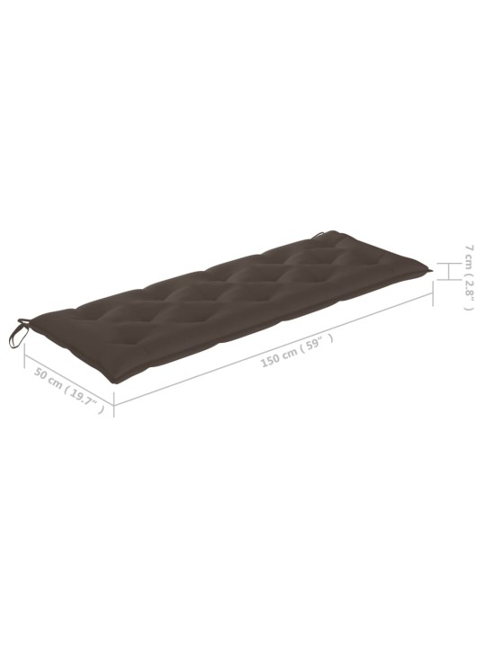 Dārza sols ar matraci, 159 cm, masīvs tīkkoks