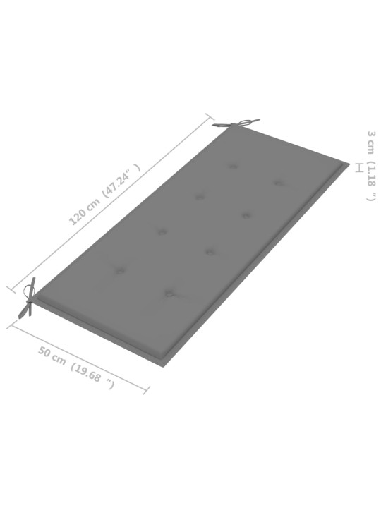 Saliekams dārza sols ar matraci, 118 cm, bambuss