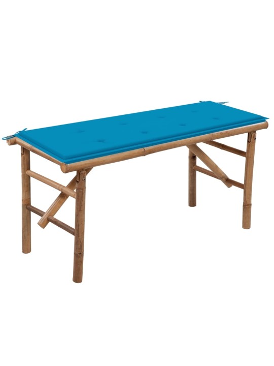 Saliekams dārza sols ar matraci, 118 cm, bambuss