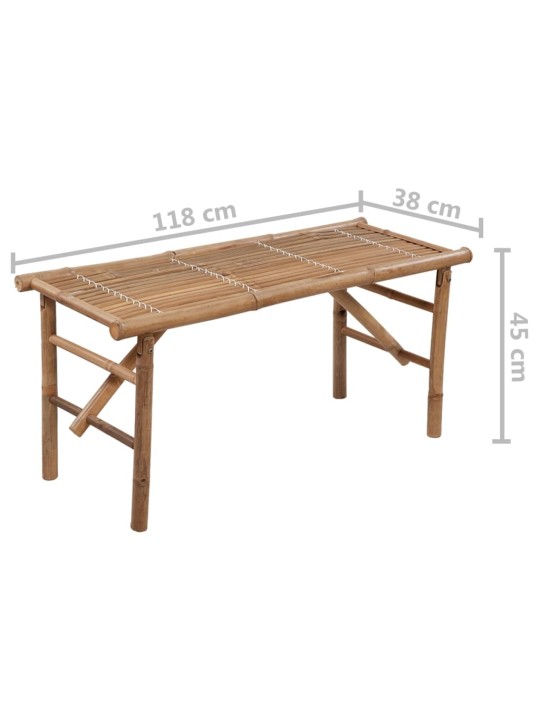 Saliekams dārza sols ar matraci, 118 cm, bambuss