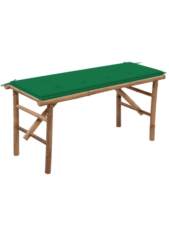Saliekams dārza sols ar matraci, 118 cm, bambuss