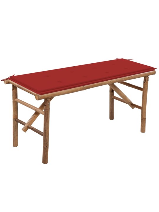 Saliekams dārza sols ar matraci, 118 cm, bambuss