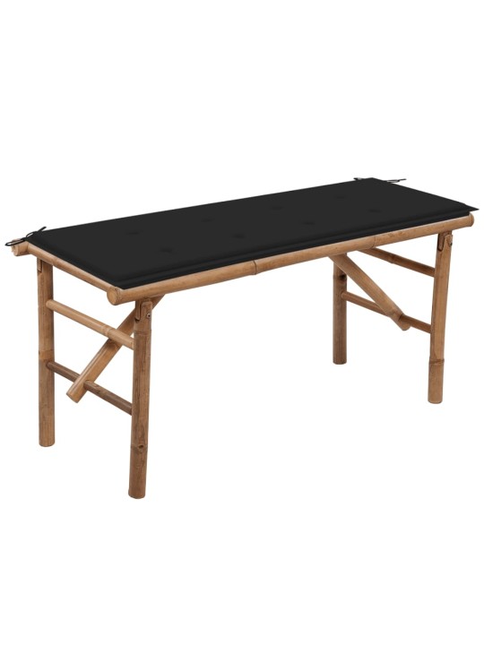 Saliekams dārza sols ar matraci, 118 cm, bambuss