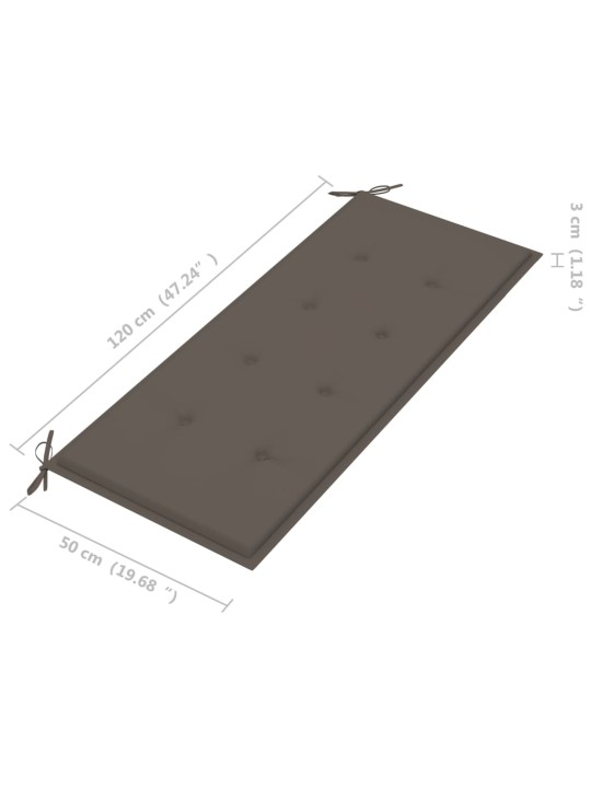 Saliekams dārza sols ar matraci, 118 cm, bambuss