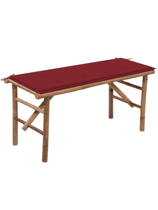 Saliekams dārza sols ar matraci, 118 cm, bambuss