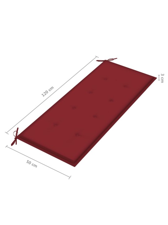 Saliekams dārza sols ar matraci, 118 cm, bambuss