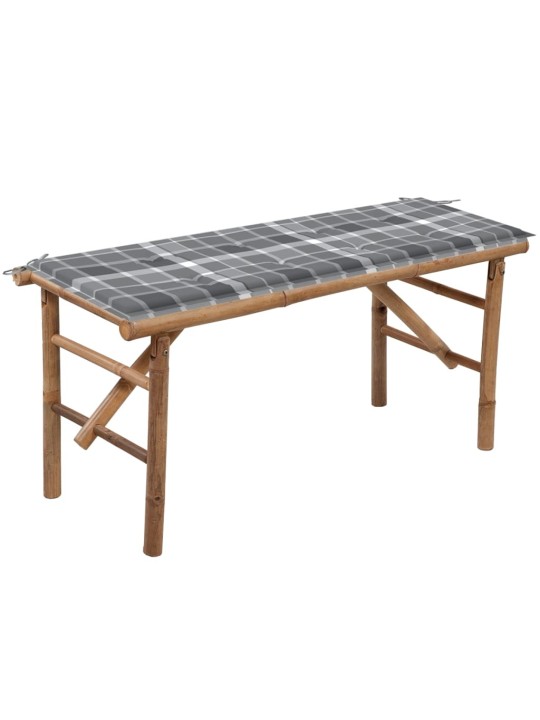 Saliekams dārza sols ar matraci, 118 cm, bambuss