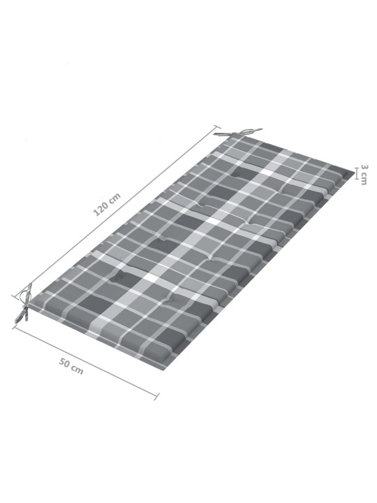Saliekams dārza sols ar matraci, 118 cm, bambuss
